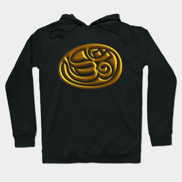 Om Mudra Gold Embossed Hoodie by GeeTee